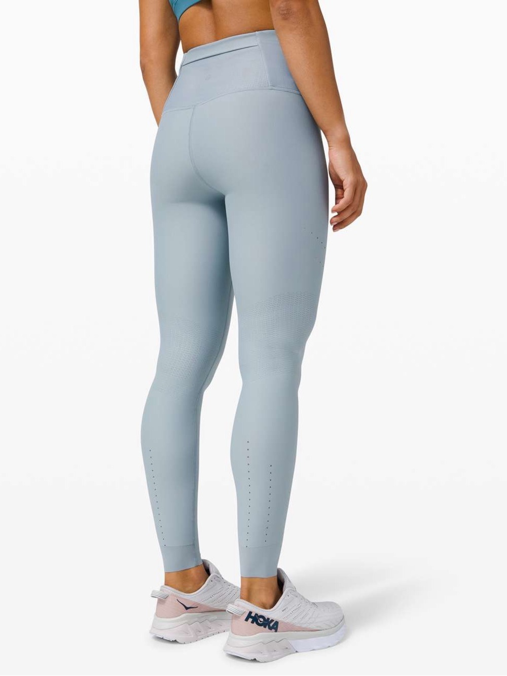 257. Lululemon Zoned In Tight 27” *Envelope Pocket Blue Cast reflective run sz 6